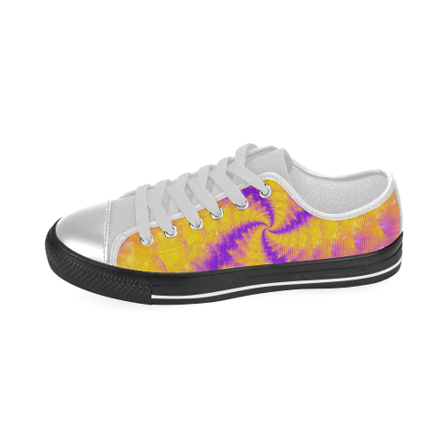 Colorexplosion Spiral Yellow Lilac Composion Women's Classic Canvas Shoes (Model 018)