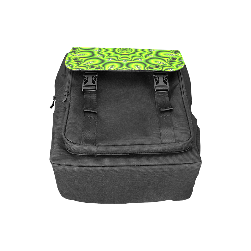 Spring Lime Green Garden Mandala, Abstract Spirals Casual Shoulders Backpack (Model 1623)