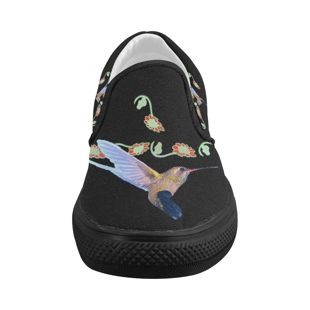 Hummingbirds Women's Slip-on Canvas Shoes (Model 019)