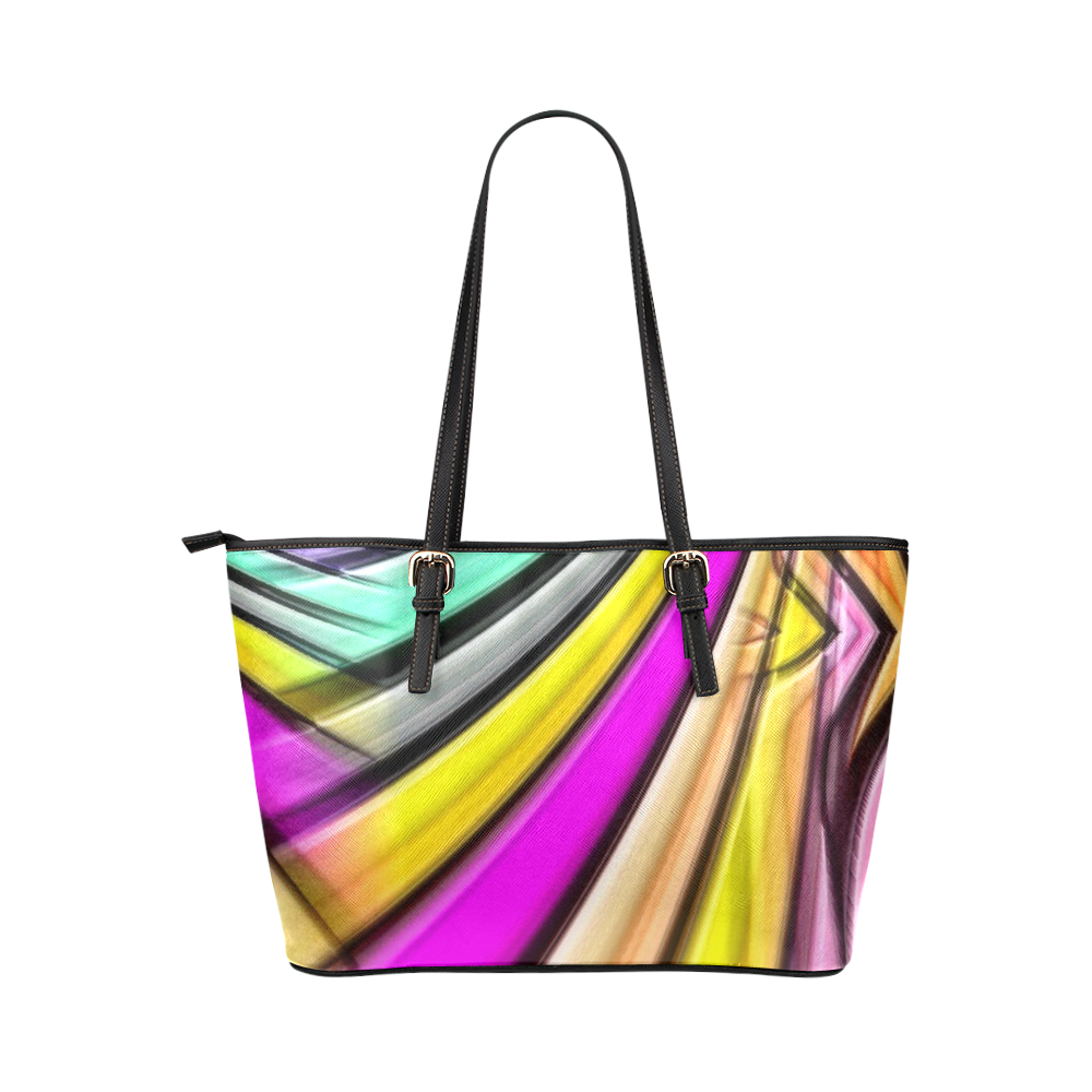 Pattern Linie by Artdream Leather Tote Bag/Large (Model 1651)