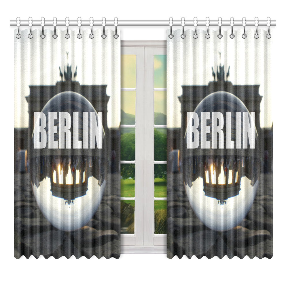Brandenburg Gate sunset, Berlin / Glass Ball Photography Window Curtain 52" x 63"(One Piece)