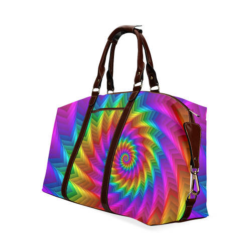 Psychedelic Rainbow Spiral Fractal Classic Travel Bag (Model 1643)