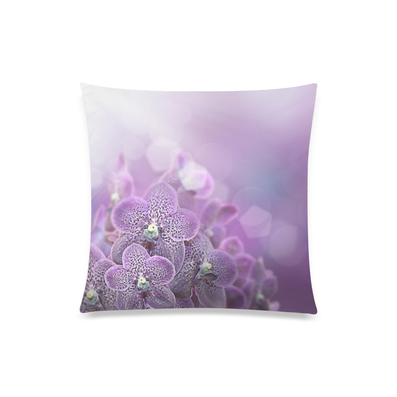 Misty Lavender Orchids Custom Zippered Pillow Case 20"x20"(Twin Sides)