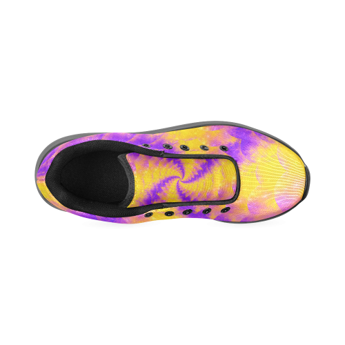 Colorexplosion Spiral Yellow Lilac Composion Women’s Running Shoes (Model 020)