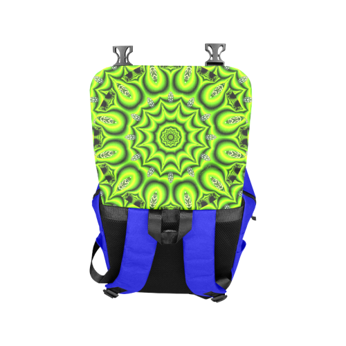 Spring Lime Green Garden Mandala, Abstract Spirals Casual Shoulders Backpack (Model 1623)