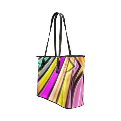 Pattern Linie by Artdream Leather Tote Bag/Large (Model 1651)