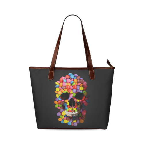 Halloween Candy Sugar Skull Shoulder Tote Bag (Model 1646)