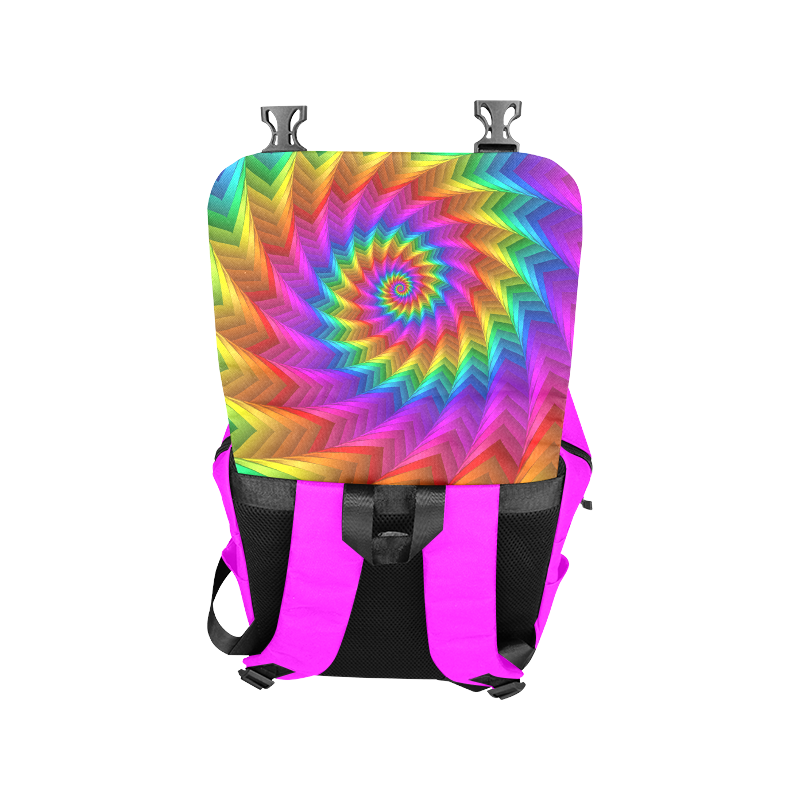 Psychedelic Rainbow Spiral Fractal Casual Shoulders Backpack (Model 1623)