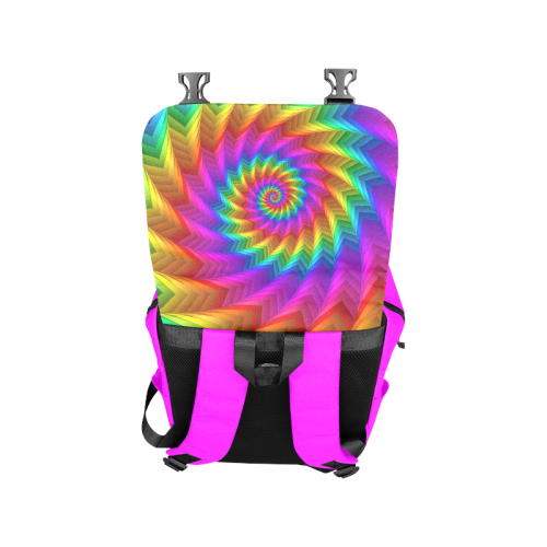 Psychedelic Rainbow Spiral Fractal Casual Shoulders Backpack (Model 1623)