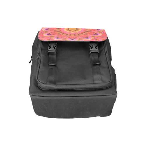 Abstract Peach Violet Mandala Ribbon Candy Lace Casual Shoulders Backpack (Model 1623)