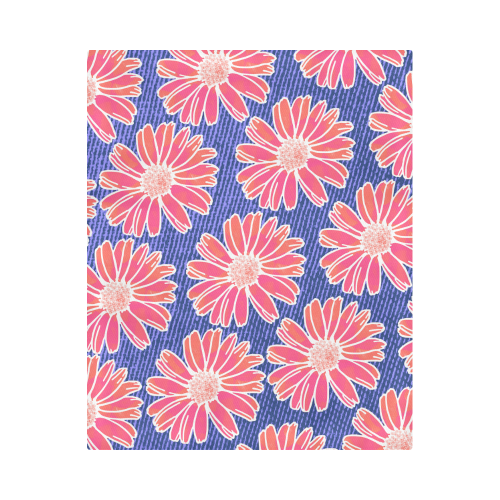 Pink Daisy Pattern Duvet Cover 86"x70" ( All-over-print)