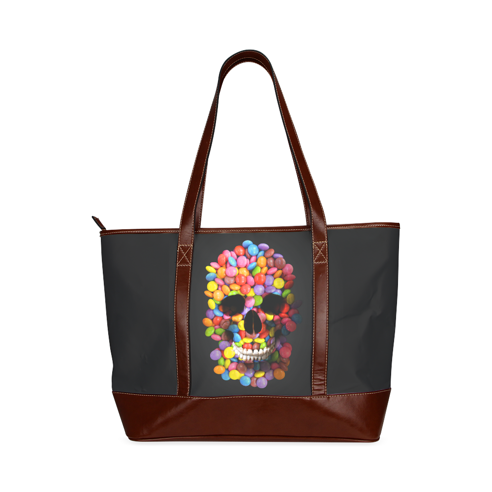Halloween Candy Sugar Skull Tote Handbag (Model 1642)