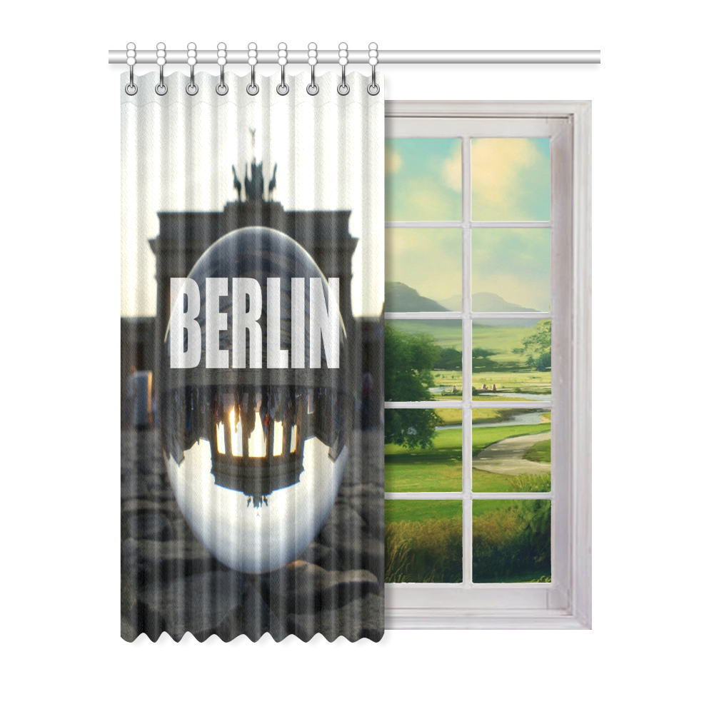 Brandenburg Gate sunset, Berlin / Glass Ball Photography Window Curtain 52" x 63"(One Piece)