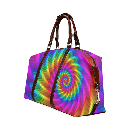 Psychedelic Rainbow Spiral Fractal Classic Travel Bag (Model 1643)
