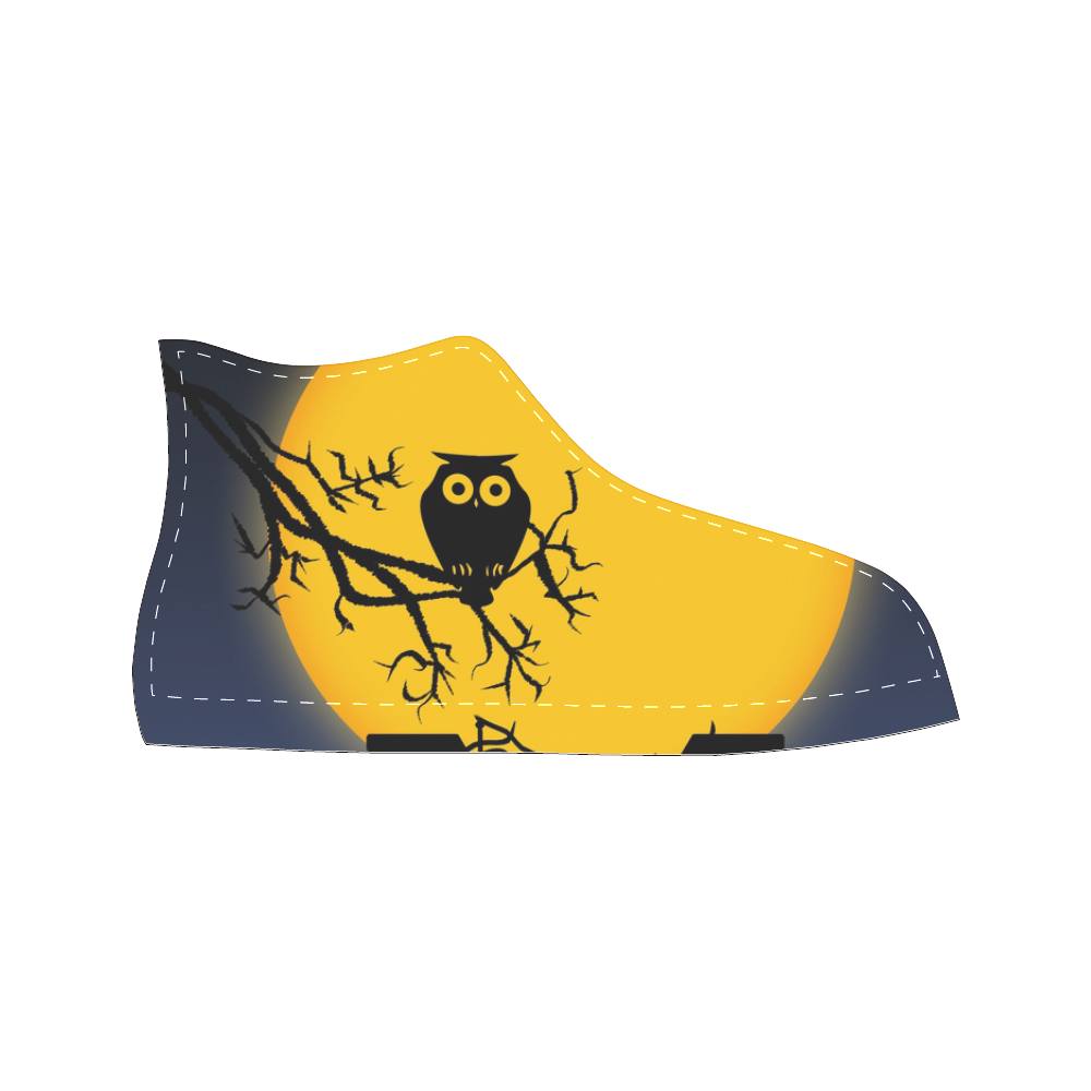 Happy Halloween with  a owl in the night Men’s Classic High Top Canvas Shoes /Large Size (Model 017)