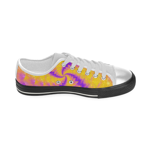 Colorexplosion Spiral Yellow Lilac Composion Women's Classic Canvas Shoes (Model 018)