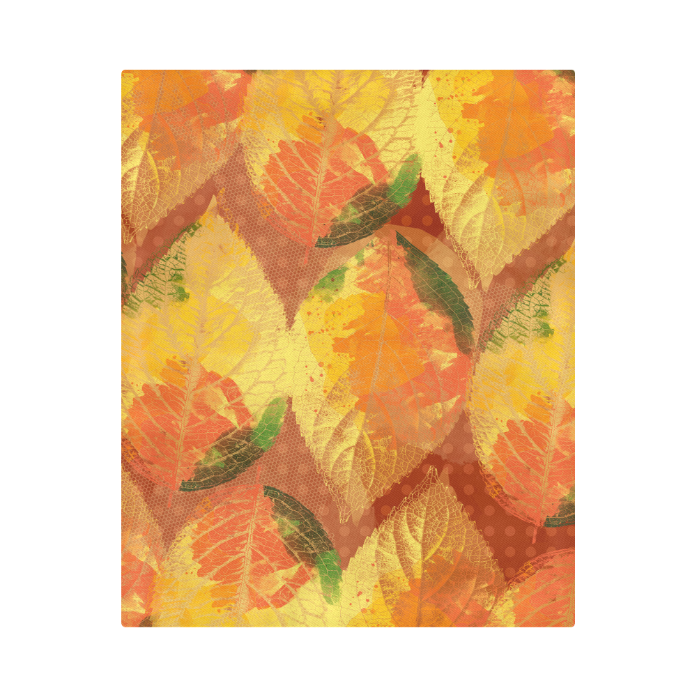 Fall Colors Leaves Pattern Duvet Cover 86"x70" ( All-over-print)