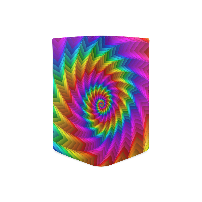 Psychedelic Rainbow Spiral Fractal Women's Leather Wallet (Model 1611)