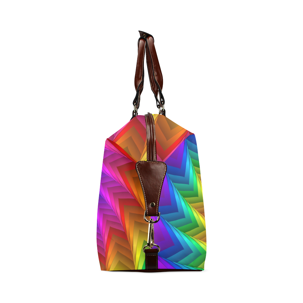 Psychedelic Rainbow Spiral Fractal Classic Travel Bag (Model 1643)