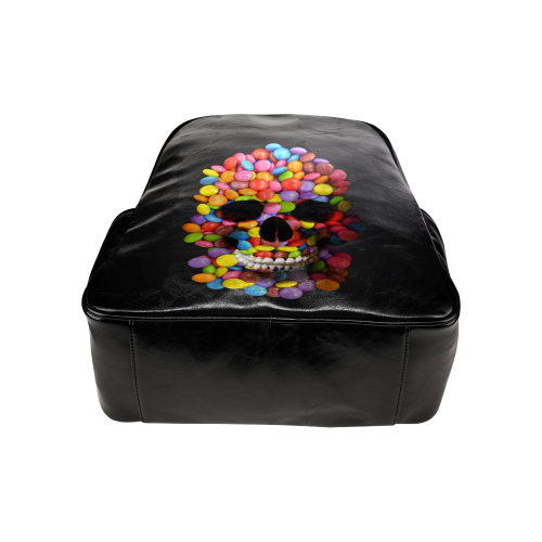 Halloween Candy Sugar Skull Multi-Pockets Backpack (Model 1636)