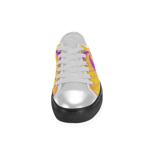 Colorexplosion Spiral Yellow Lilac Composion Women's Classic Canvas Shoes (Model 018)