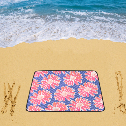 Pink Daisy Pattern Beach Mat 78"x 60"