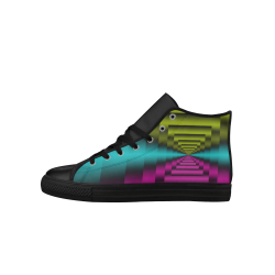 Colorful Autumn Dark Green Lilac Mint Aquila High Top Microfiber Leather Women's Shoes (Model 027)