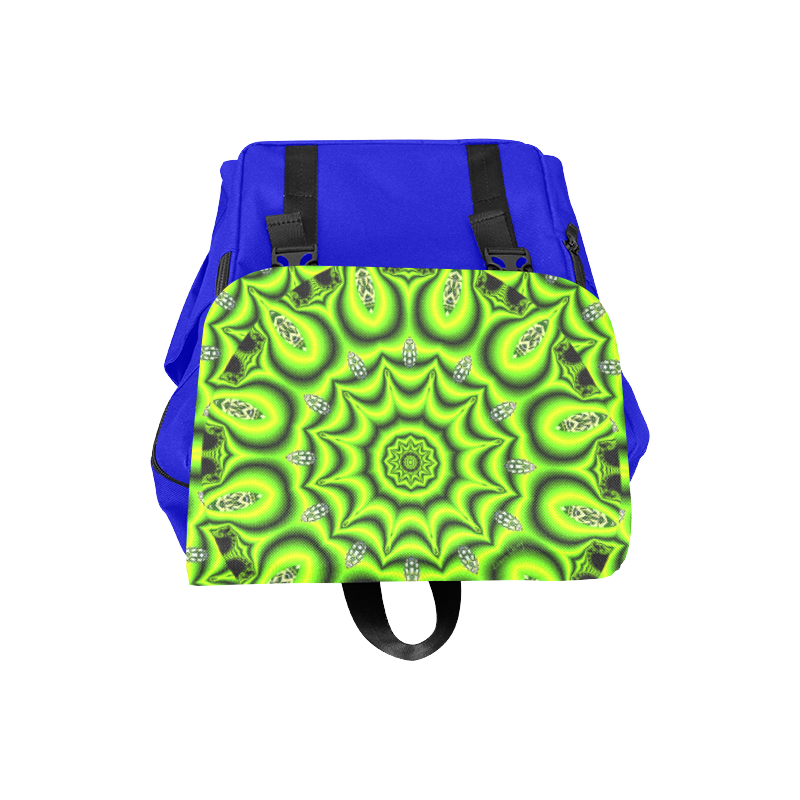 Spring Lime Green Garden Mandala, Abstract Spirals Casual Shoulders Backpack (Model 1623)