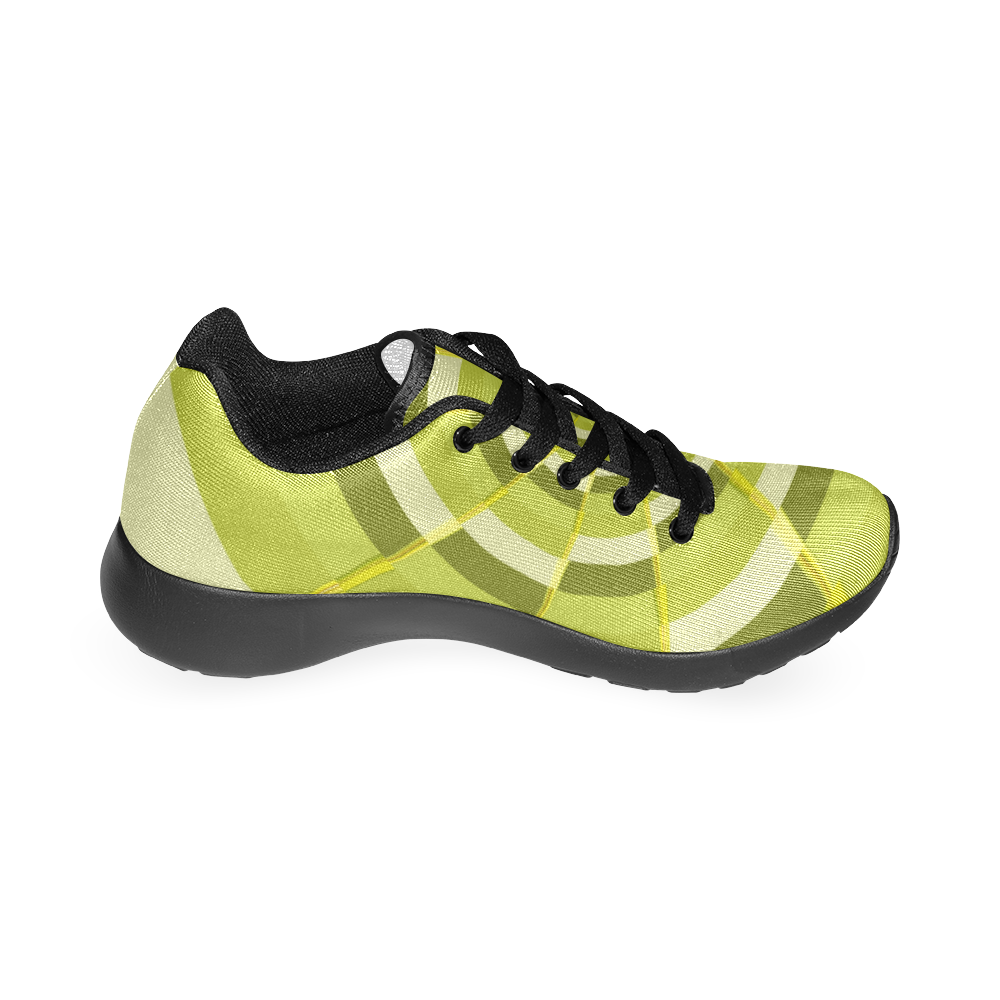 Crazy Dart Green Gold Spiral Women’s Running Shoes (Model 020)