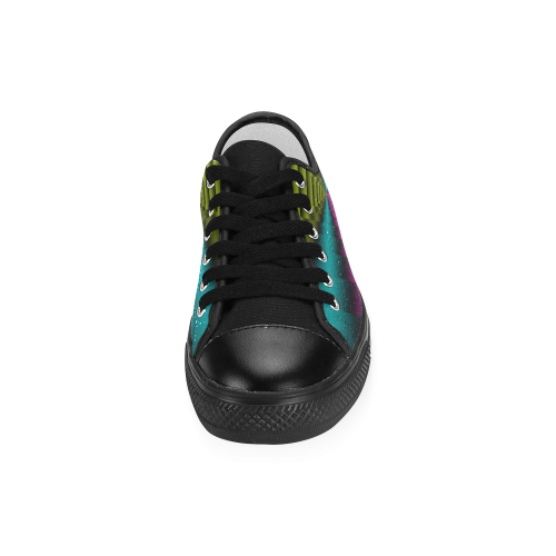 Colorful Autumn Dark Green Lilac Mint Women's Classic Canvas Shoes (Model 018)