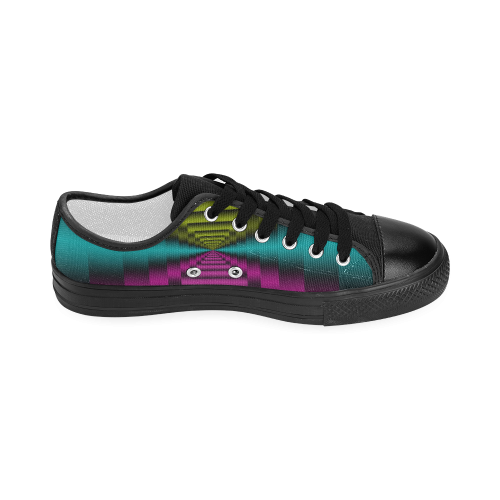 Colorful Autumn Dark Green Lilac Mint Women's Classic Canvas Shoes (Model 018)