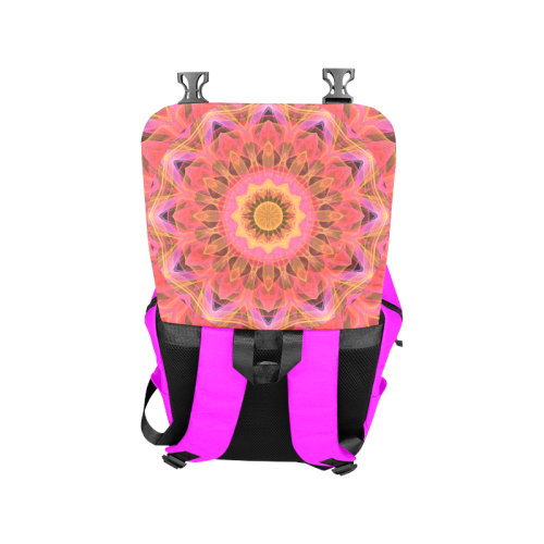 Abstract Peach Violet Mandala Ribbon Candy Lace Casual Shoulders Backpack (Model 1623)