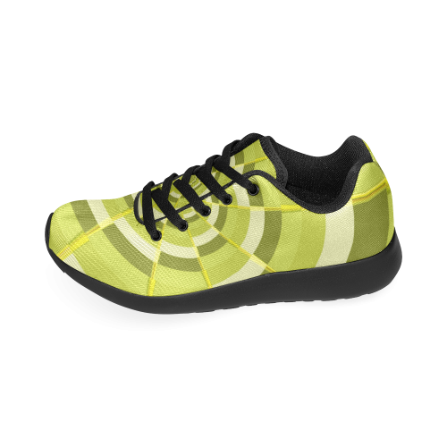 Crazy Dart Green Gold Spiral Women’s Running Shoes (Model 020)