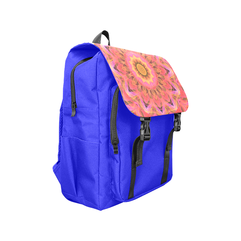 Abstract Peach Violet Mandala Ribbon Candy Lace Casual Shoulders Backpack (Model 1623)