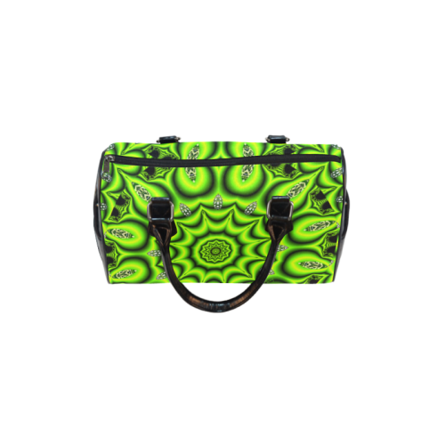 Spring Lime Green Garden Mandala, Abstract Spirals Boston Handbag (Model 1621)