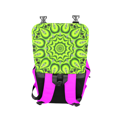 Spring Lime Green Garden Mandala, Abstract Spirals Casual Shoulders Backpack (Model 1623)