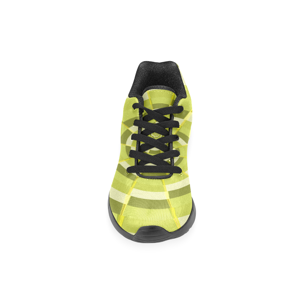 Crazy Dart Green Gold Spiral Women’s Running Shoes (Model 020)