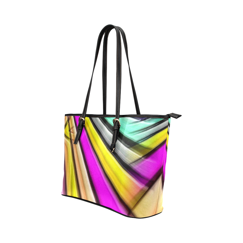 Pattern Linie by Artdream Leather Tote Bag/Large (Model 1651)