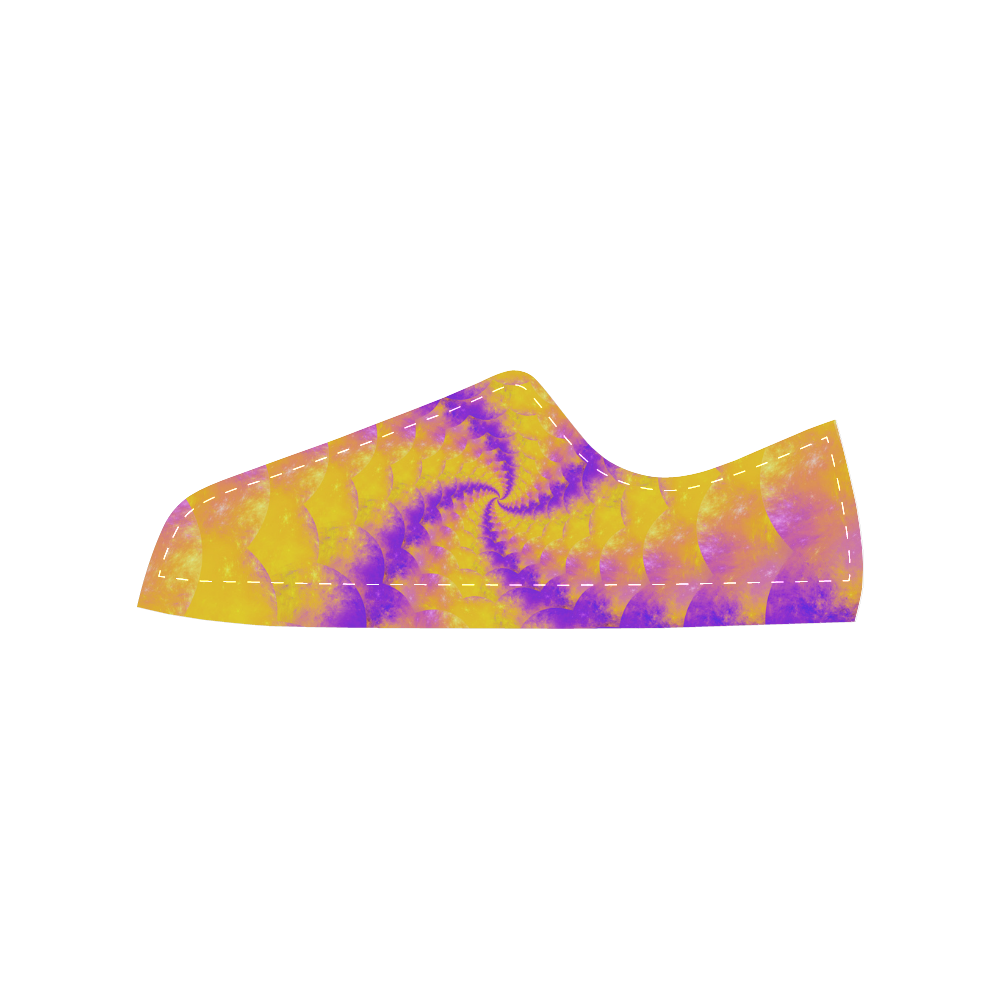 Colorexplosion Spiral Yellow Lilac Composion Women's Classic Canvas Shoes (Model 018)