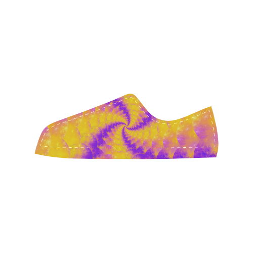 Colorexplosion Spiral Yellow Lilac Composion Women's Classic Canvas Shoes (Model 018)