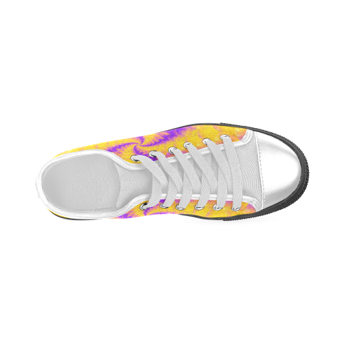 Colorexplosion Spiral Yellow Lilac Composion Women's Classic Canvas Shoes (Model 018)