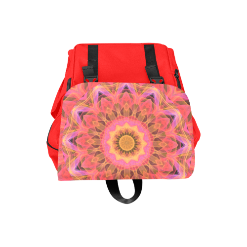 Abstract Peach Violet Mandala Ribbon Candy Lace Casual Shoulders Backpack (Model 1623)