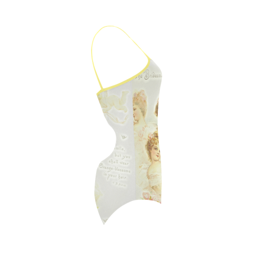 Vintage painting of bridemaids Strap Swimsuit ( Model S05)