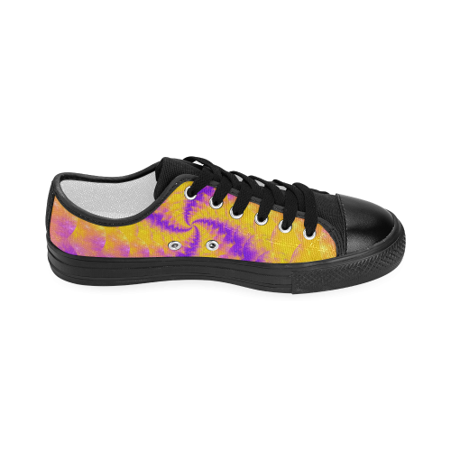 Colorexplosion Spiral Yellow Lilac Composion Women's Classic Canvas Shoes (Model 018)