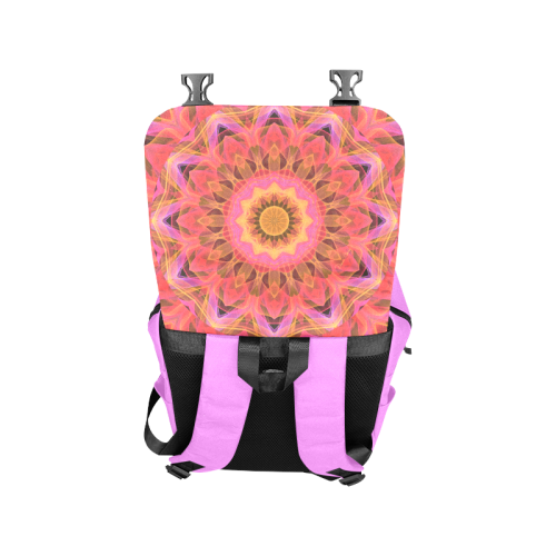 Abstract Peach Violet Mandala Ribbon Candy Lace Casual Shoulders Backpack (Model 1623)