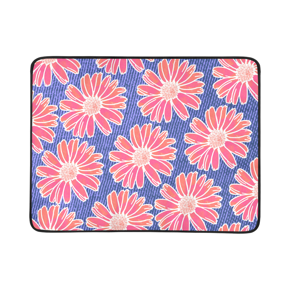 Pink Daisy Pattern Beach Mat 78"x 60"