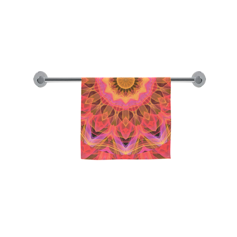 Abstract Peach Violet Mandala Ribbon Candy Lace Custom Towel 16"x28"