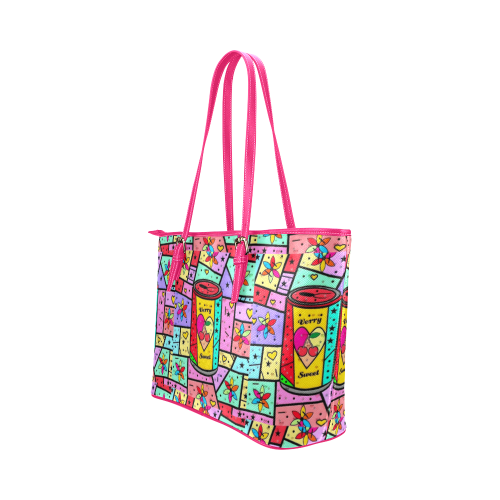 Verry Sweet Popart by Nico Bielow Leather Tote Bag/Small (Model 1651)