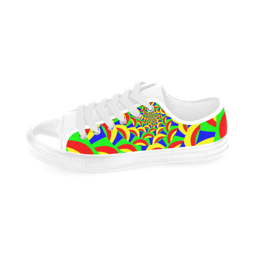 Crazy Colorful Spiral Yellow Green Red Blue Men's Classic Canvas Shoes/Large Size (Model 018)