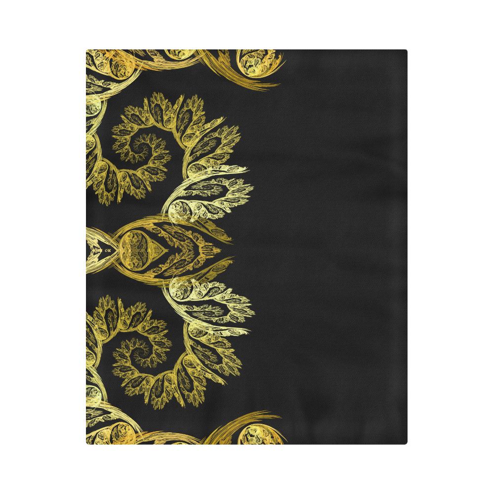 Elegant Gold Floral Swirl Fractal Duvet Cover 86"x70" ( All-over-print)